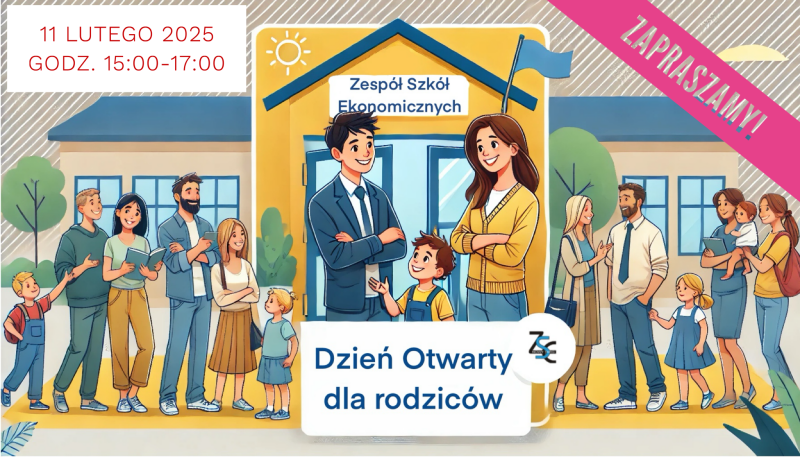 Plakat promujący Dzień Otwarty dla rodziców.